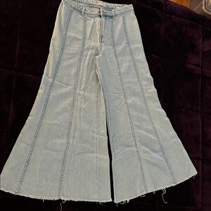 Free People Light Blue Wide Leg Jeans
